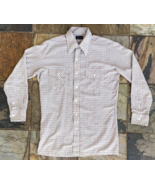 Vtg JCPenney Button Up Shirt-M-Black and Tan Checked - $525.09 MXN