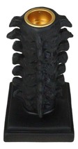 Black Vertebrae Back Bones Spine Skeleton Macabre Taper Candle Holder Fi... - £19.86 GBP