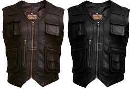 SHHUT MEN LEATHER VEST JURASSIC WORLD CHRIS PRATT OWEN GRADY ALL SIZES A... - $106.58+