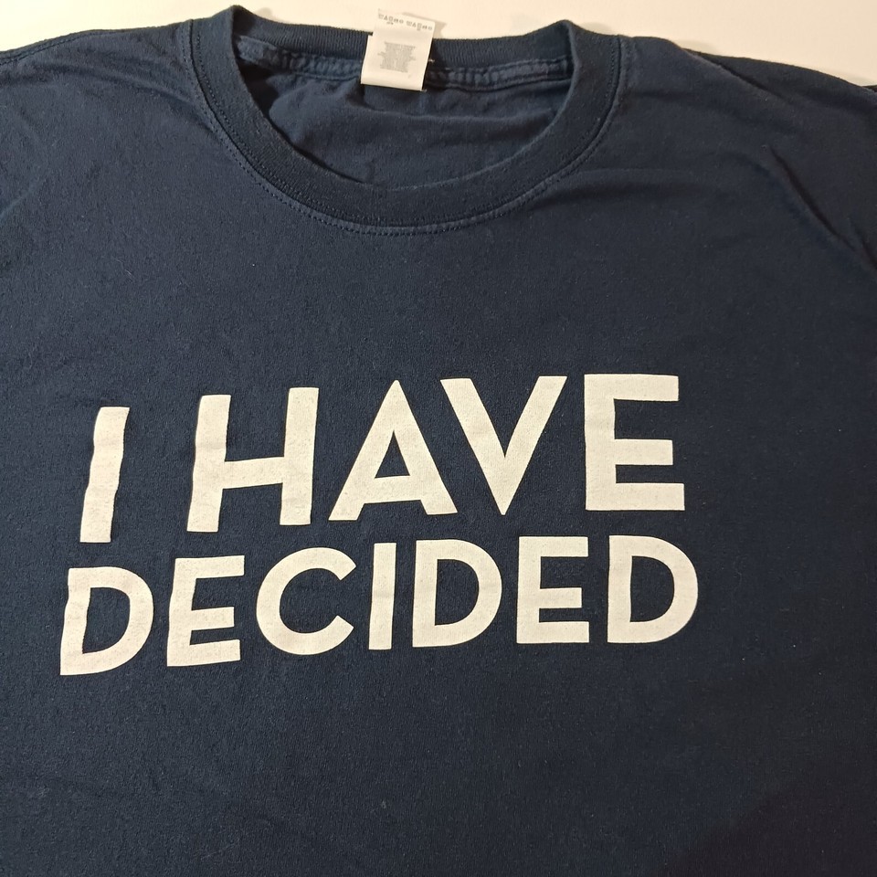 Gildan Heavy Cotton I HAVE DECIDED Men's Blue Short Sleeve Crewneck T-Shirt 4XL Item image 6