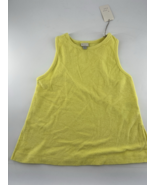 A New Day Women&#39;s Terry Slit Side Tank Top Yellow Shirt Stretchy Small New - $10.53 CAD