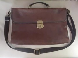 Fossil Messenger Bag Laptop Satchel Brown Leather Distressed Weathered - $44.54