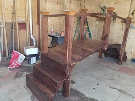 12 ft Garden Bridge Black Walnut Bridge with steps! RARE Walnut step Bri... - $5,500.00