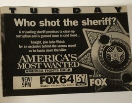 America’s Most Wanted Tv Guide Print Ad Who Shot The Sheriff TPA10 - £4.56 GBP