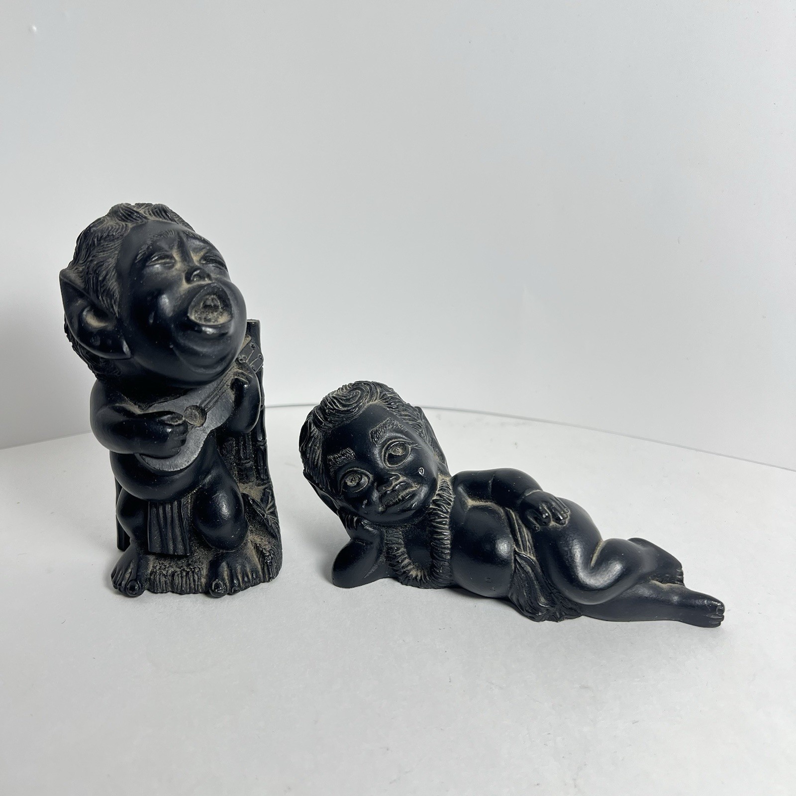 Vintage Coco Joes Hawaii Lava Figurines Set Of 2 Fertility Laki Ukulele ... - $26.99