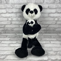 Kellytoy Panda Bear Hugging Baby Plush Black White 24 Inches - £11.90 GBP