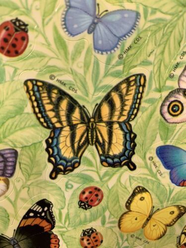 3 Vintage 80s Hallmark BUTTERFLIES BUTTERFLY Sticker Sheet Sheets - £7.45 GBP
