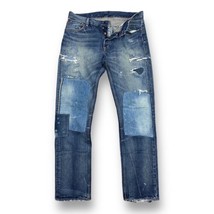 Ralph Lauren Denim Supply Patchwork Distressed Heavy Repaired Jeans 34x3... - $173.24