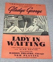 Harris Theater Chicago Handbill Gladys George in Lady in Waiting - £15.69 GBP