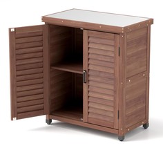 Outdoor Potting Bench: Garden Storage Cabinet, Metal Workstation - $2,851.72 MXN