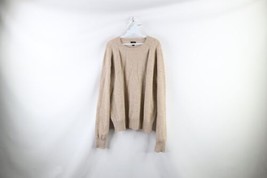 J Crew Mens Size XL Distressed Blank Soft Lambswool Knit Crewneck Sweater Beige - £27.65 GBP