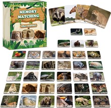 Memory Matching Game Wild Animals Concentration Memory Card Matching Games - $25.82