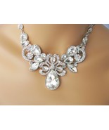 Silver tone, Bridal, Statement Necklace Set, Wedding Jewelry Set, Vintag... - £23.62 GBP