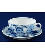 Carlsbad Blue Onion Cup &amp; Saucer Vintage Blue &amp; White Porcelain Austria  - $9.99