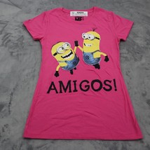 Despicable Me Shirt Women Medium Pink Lightweight Casual Minion Made Amigos! - £14.54 GBP