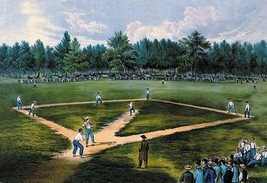 Baseball Diamond by Nathaniel Currier - Art Print - $21.99+