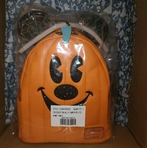 Brand New Loungefly Disney Mickey Mouse Jack O Lantern Pumpkin Mini Backpack - £194.69 GBP