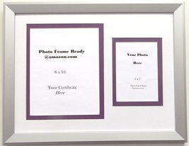 Graduation Diploma University Certificate 8 X 10 with 5 X 7 Photo Matted Silver  - £33.24 GBP