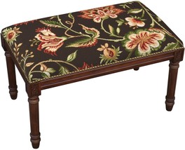 Bench Jacob EAN Floral Flowers Brown Wood Stain Upholstery Wool Hand - £401.33 GBP