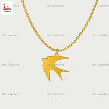 Fine Jewelry 18 K Hallmark Real Solid Yellow Gold Swallow Chain Necklace Pendant - £1,233.70 GBP+