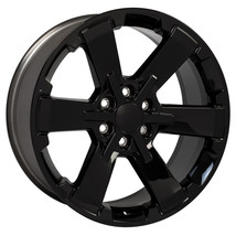 Chevy 22&quot; Black Rally Style Wheels Rims For 2000-18 Silverado Tahoe Suburban - £963.46 GBP
