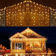 Icicle Fairy Lights 400Led 32.8Ft 75Drops 8 Modes Waterproof String Lights For O - £38.60 GBP