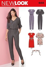 New Look Sewing Pattern 6413 Jumpsuit Dress Belt Misses Size 8-20 - £7.76 GBP