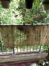 Upcycled Coffee Beans Bag Primitive Valance/Shade/ Table Runner/PrivacyC... - $69.30