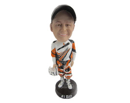 Custom Bobblehead Off-Road Motorcycle Rider In His Racing Outfit Posing For The  - £65.29 GBP