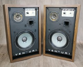 1970s Bic Venturi Speaker Pair Formula II Set of 2 Fully Tested Walnut Look - $296.99