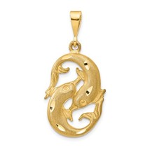 14K Yellow Gold Pisces Zodiac Pendant - £267.91 GBP