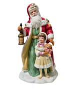 Avon Christmas Collectible Santa w/Lantern Little Girl Teddy Bear Figuri... - £14.33 GBP