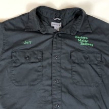 Carhartt Eastern Maine Railway Short Sleeve Button Up Work Shirt S223 Size XL - £23.34 GBP