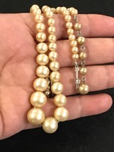 Vintage Marvella Faux Glass Pearl Necklace Up To 15” - £31.46 GBP