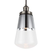 Feiss P1372PN Waveform Glass Pendant Lighting, Chrome, 1-Light (7&quot;Dia x ... - £307.89 GBP