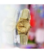 New GUESS W0582L1 MINI Golden Rhinestones Dial Leather Band Women Watch  - £75.00 GBP