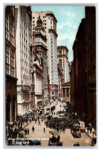 Broad Street View and Curb Brokers New York City NY NYC UNP UDB Postcard W14 - £3.06 GBP