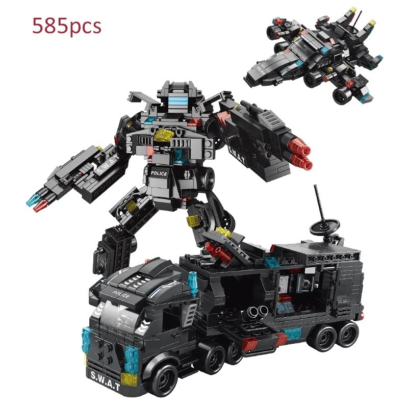 585pcs Warships Ship SWAT Building Blocks Vehicle Car Helicopter Robot B... - $56.99