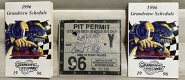 1996 Grandview Speedway Pit Permit and 2 Schedule Cards Bechtelsville PA - $7.91