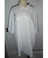 Nike Dri-fit White Short Sleeve Athletic Polo Shirt Size - XXL - $25.00