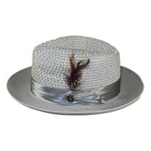 Men's Summer Spring Braid Straw style Hat by BRUNO CAPELO JULIAN JU909 Silver image 4