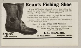 1930 Print Ad L. L. Bean&#39;s Leather Canvas Fishing Shoe Boot Freeport,Maine  - £7.62 GBP