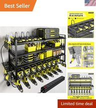 Power Tool Organizer with Charging Station.Garage 8 Drill Holder Built i... - $119.53