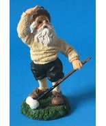 Golfing Santa Claus Figurine Christmas Ornament Looking Up Resin 4.5&quot; - £11.93 GBP