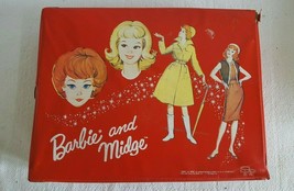 Vintage 1963 Barbie &amp; Midge Doll Case 1963 MATTEL Inc Plastic Inside Acc... - $1,126.07 MXN