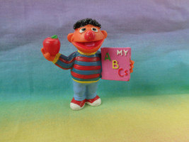 Vintage 80&#39;s Muppets Sesame Street Ernie PVC Figure w/ Book &amp; Apple - £3.37 GBP