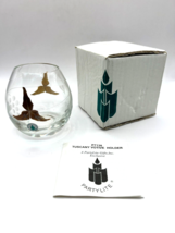 Partylite Tuscany Tealight Votive Candle Holder Etched Glass Gold Leaf ~ P7138 - £14.34 GBP