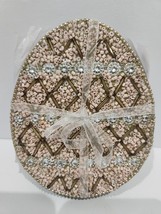 Easter Spring Pink Egg Shaped Beaded Drink Coasters Set of 4 - £17.11 GBP