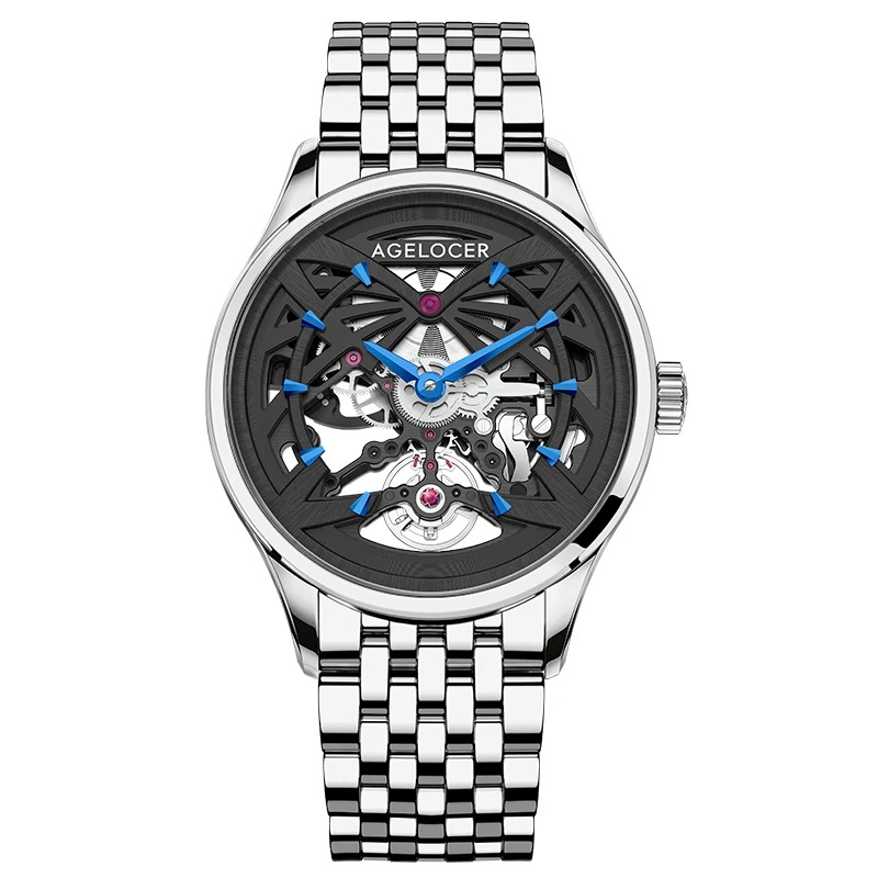Schwarzwald Men&#39;s Business Formal Skeleton Automatic Mechanical Watch Bi... - £349.75 GBP