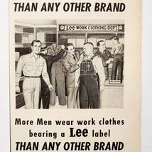 1950 Lee Work Clothes Denim Jeans Overalls Advertisement Labor Fashion D... - $13.50